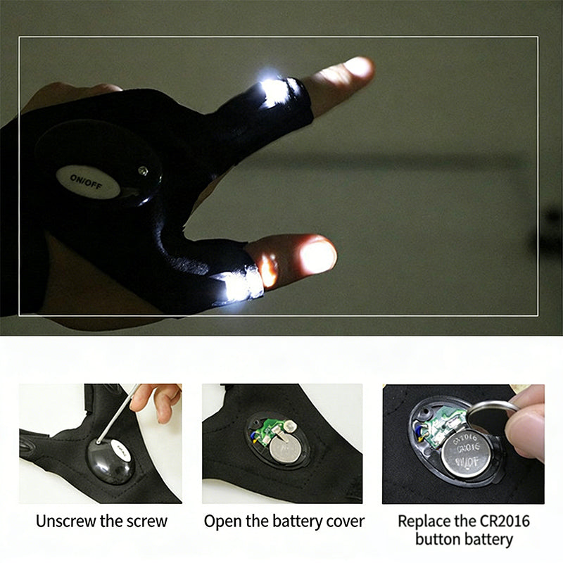Waterproof LED Work Gloves – Long Battery, Fits All Hands