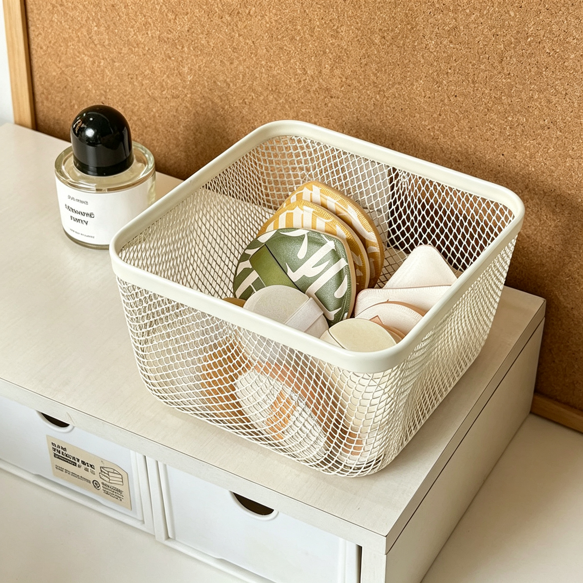 Iron Makeup Puff Storage Basket