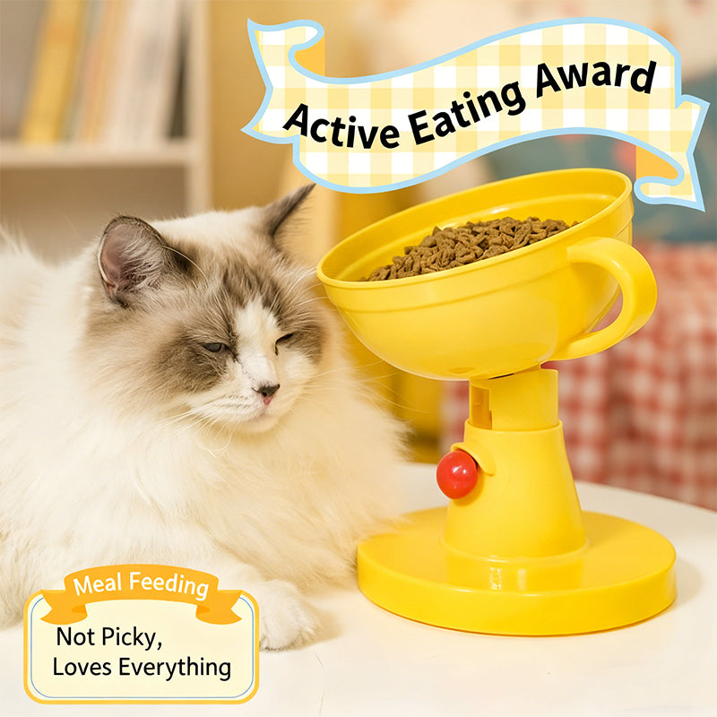 Trophy-Shaped Adjustable Pet Bowl with Neck Support