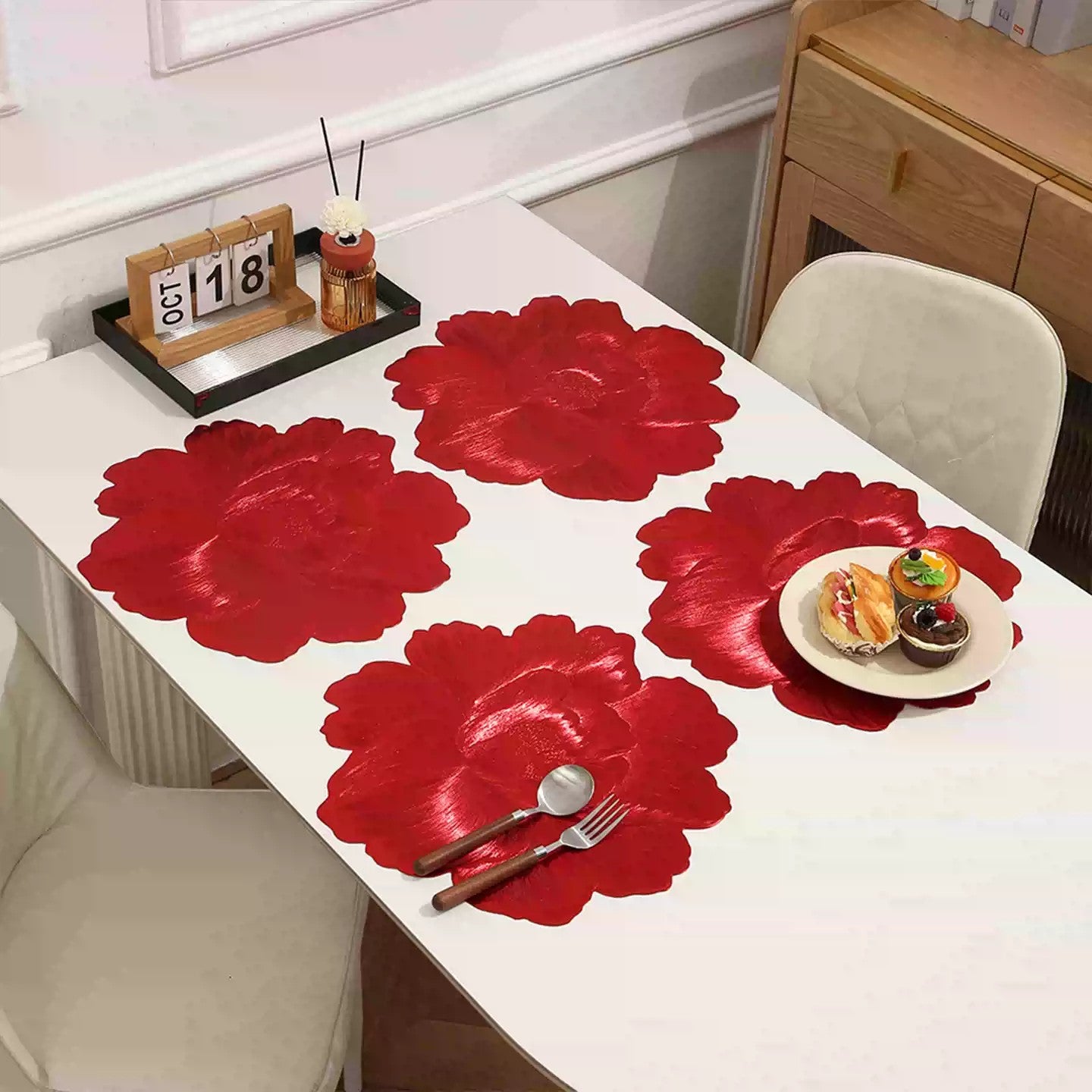 Realistic Flower Placemat – Waterproof & Heat-Resistant Table Mat