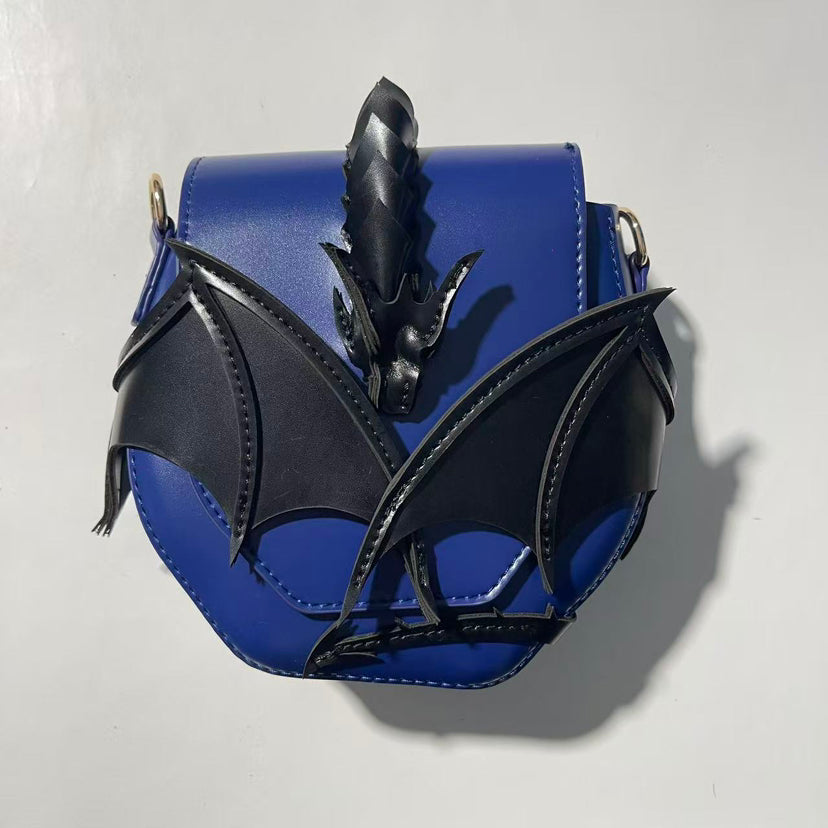 Dragon Wing Leather Crossbody Bag – Fantasy PU Shoulder Bag with 3D Dragon Design