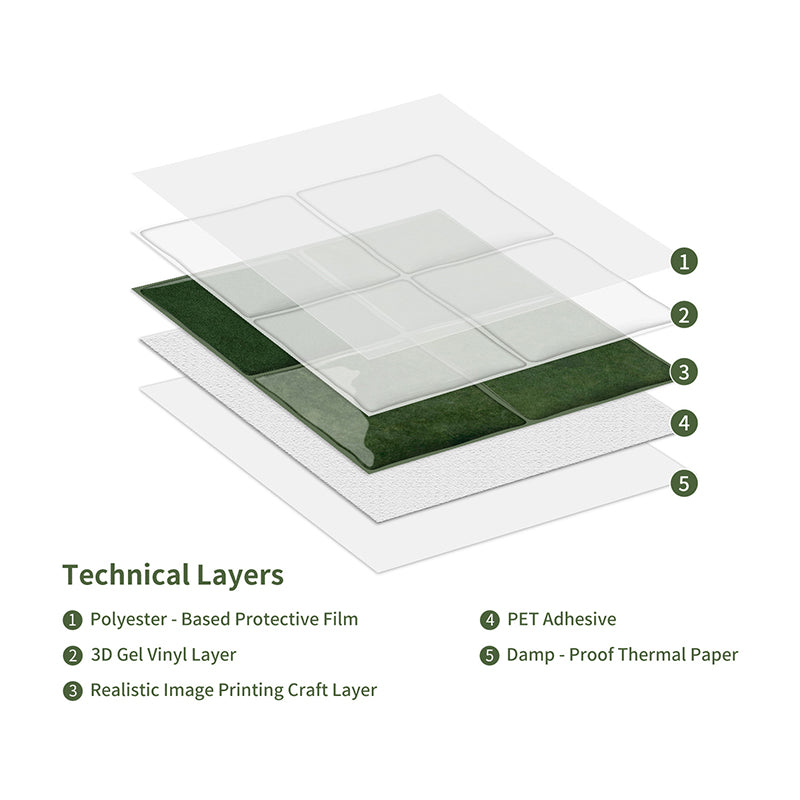3D Self-Adhesive Epoxy Wall Stickers – Waterproof & Oil-Resistant