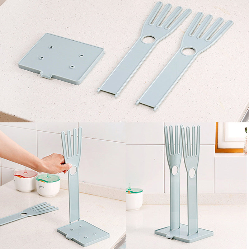 Multifunctional Detachable Glove Draining Rack with Suction Cup