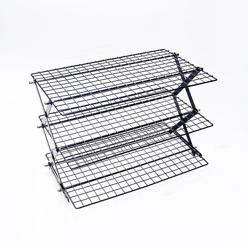 Multi-Layer Foldable Mesh Storage Rack with Adjustable Height