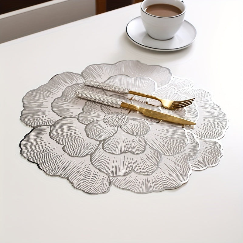 Realistic Flower Placemat – Waterproof & Heat-Resistant Table Mat