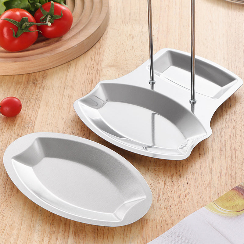 Stainless Steel Pot Lid & Utensil Holder with Drip Tray