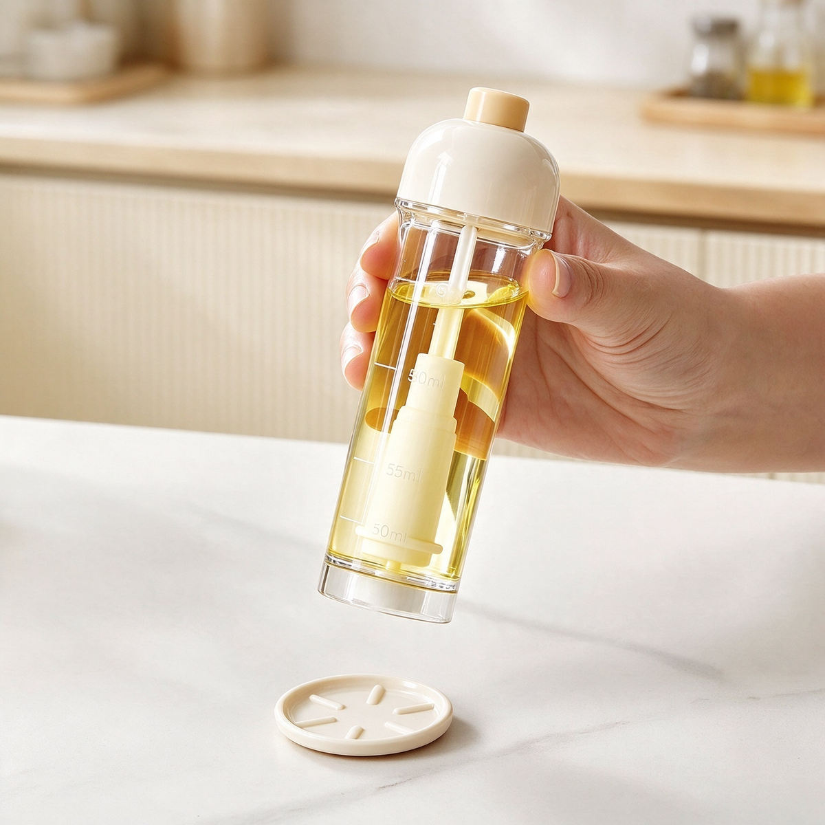 Downward-Spray Oil Dispenser