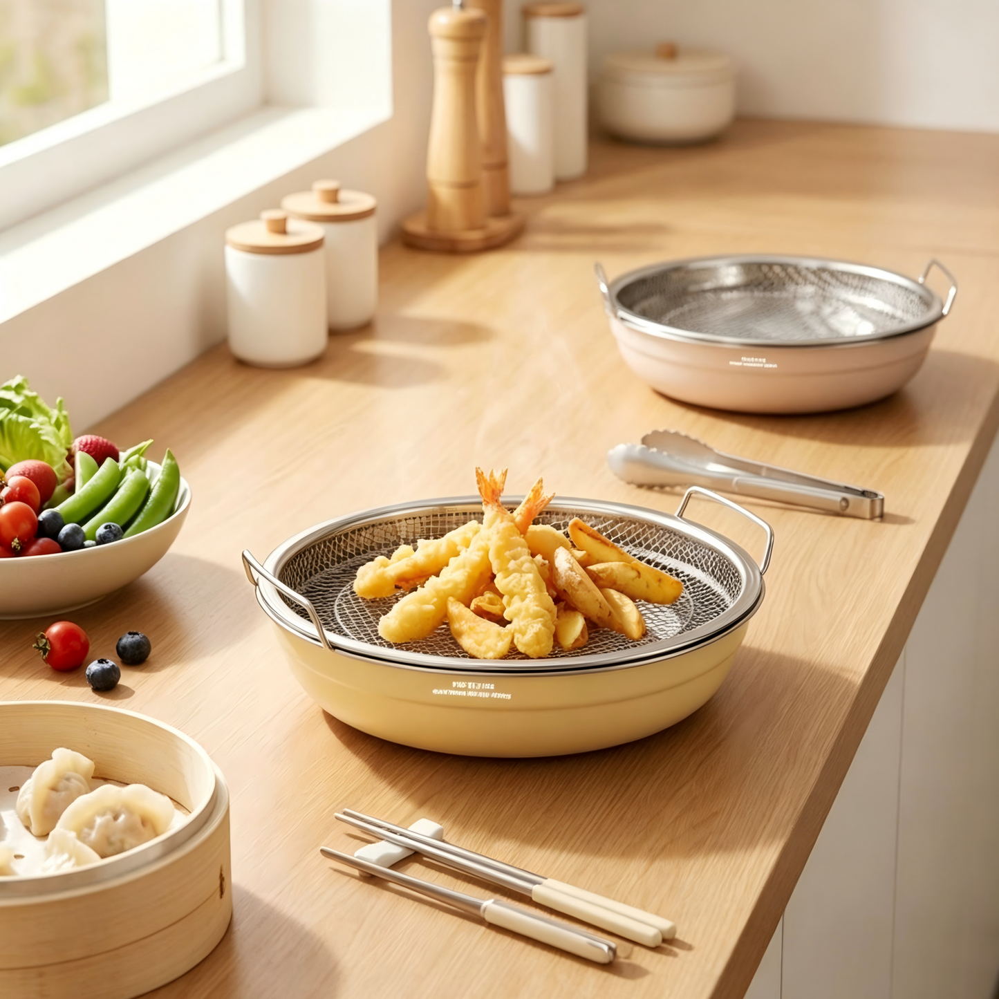 Stainless Steel Oil Draining Bowl