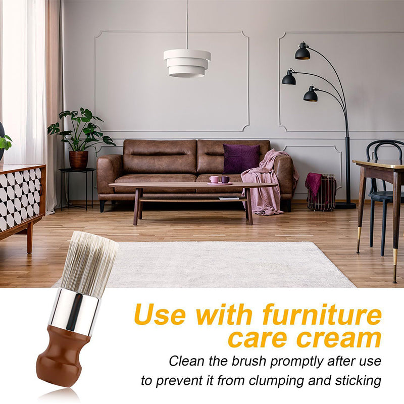 Premium Horsehair Leather Care Cleaning Brush for Genuine Leather Bags