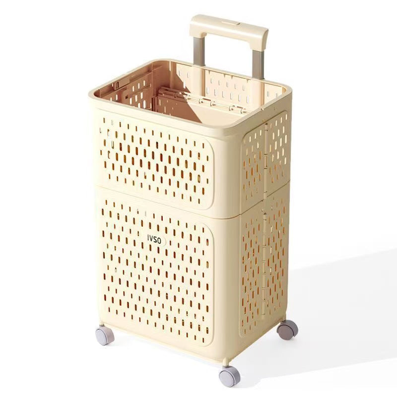 Expandable & Foldable Dual-Layer Laundry Hamper with Swivel Wheels