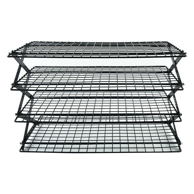 Multi-Layer Foldable Mesh Storage Rack with Adjustable Height