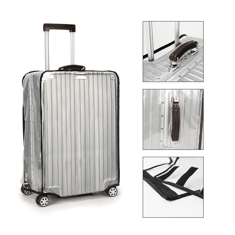 Full Coverage Transparent Luggage Cover with Handle Openings