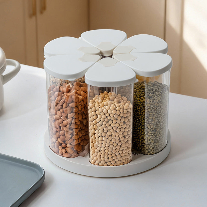 360° Rotating 6-Compartment Airtight Grain Storage Rack
