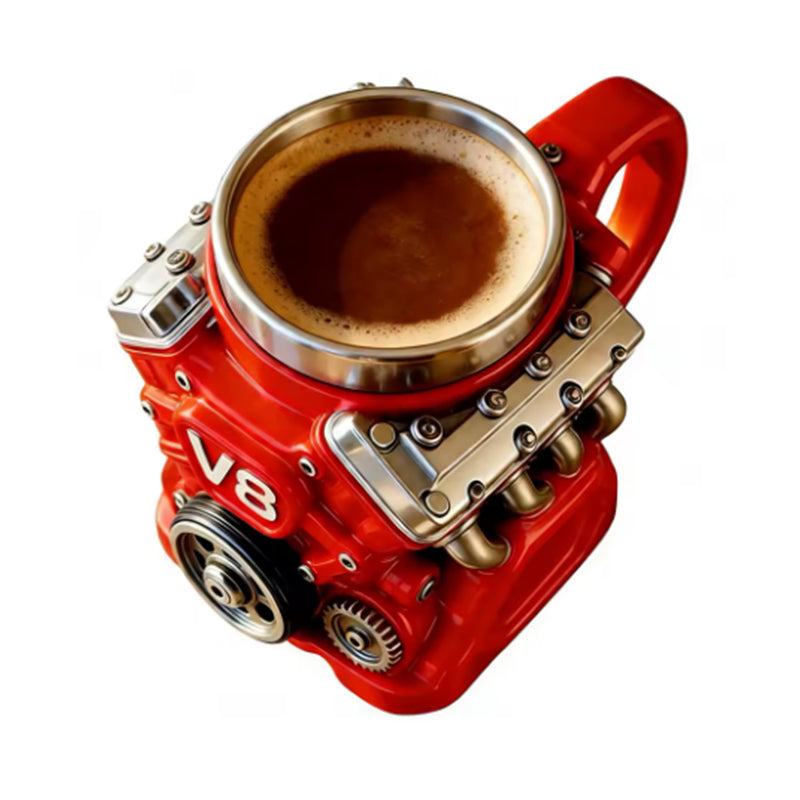 V8 Engine Coffee Cup – Double Insulated Mug for Hot & Cold Drinks