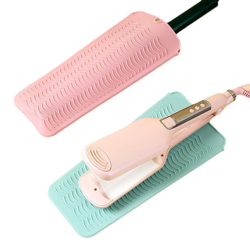 Non-slip Silicone Heat-Resistant Mat & Storage Pouch for Heated Tools