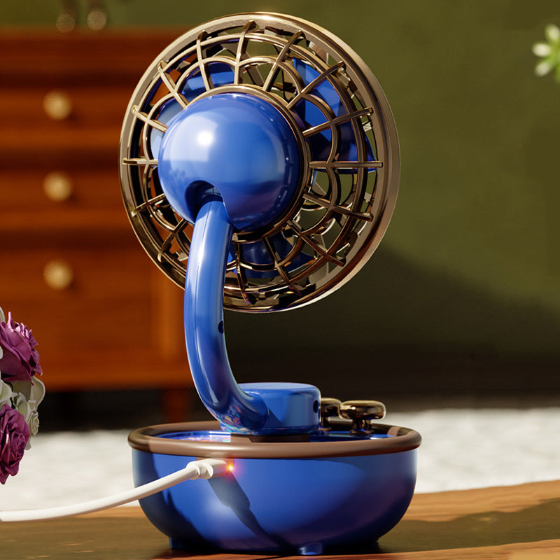 Portable Retro Fan with 3 Speeds & Ambient Light