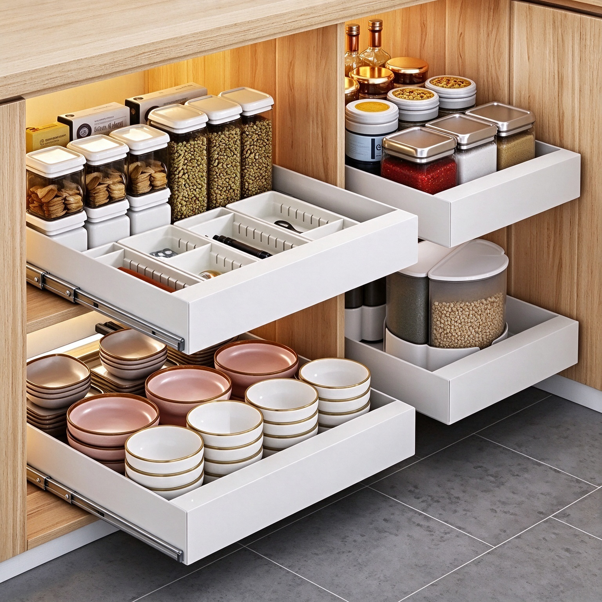 Expandable Pull-Out Cabinet Drawer