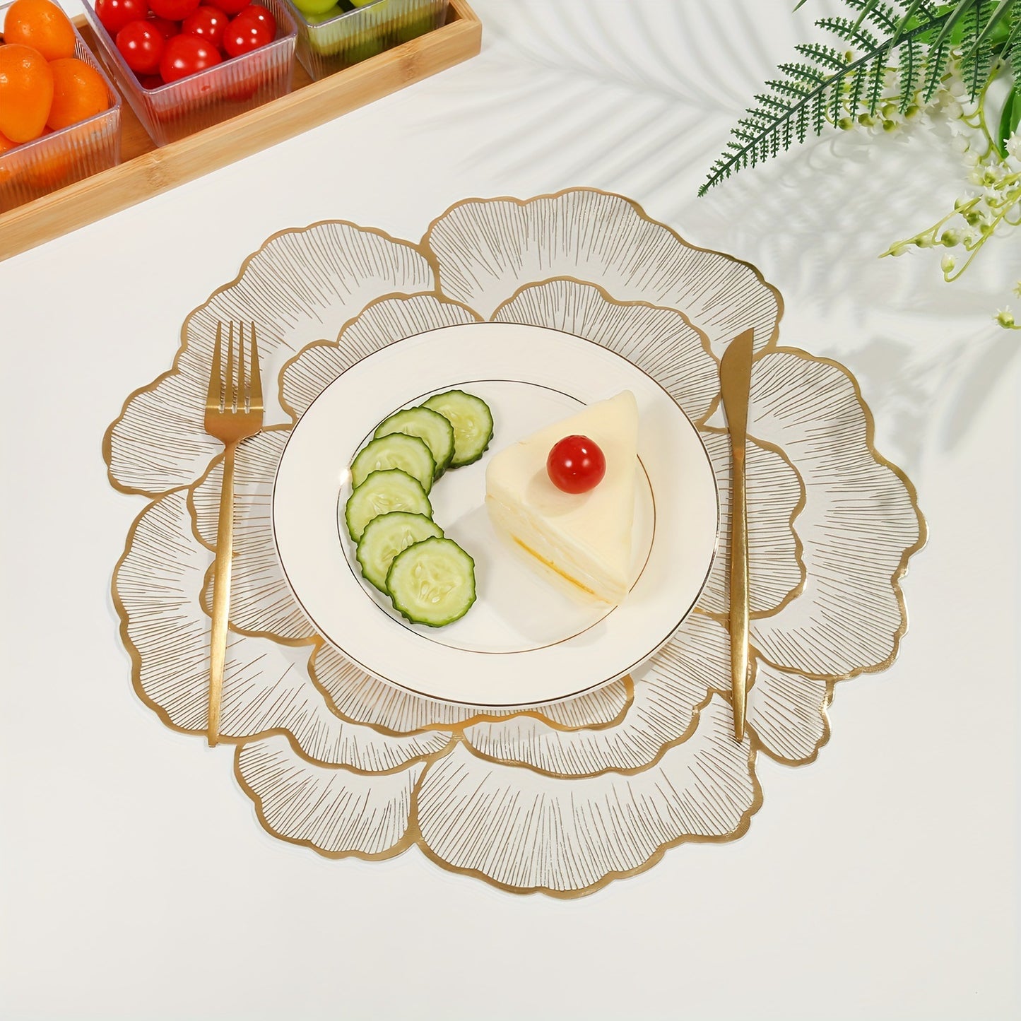 Realistic Flower Placemat – Waterproof & Heat-Resistant Table Mat