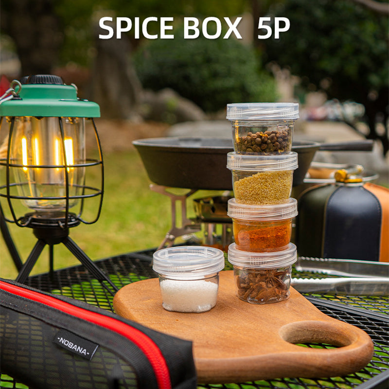 Portable Camping Spice Bottle Set with Mesh Bag