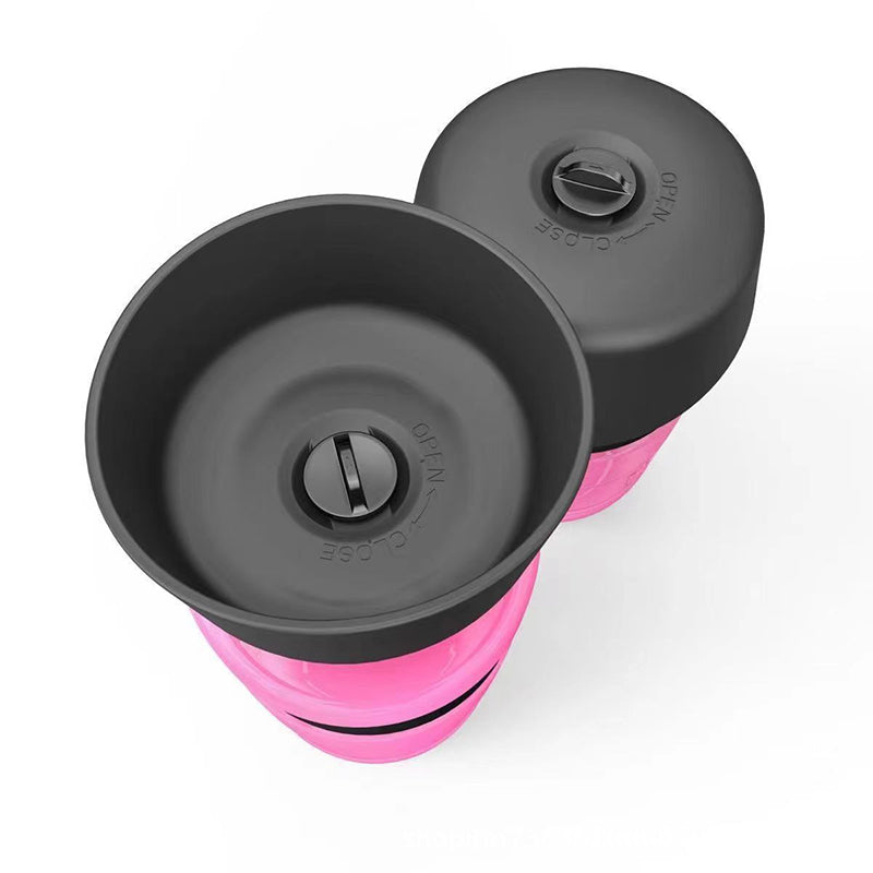 Portable Leakproof Squeeze Pet Water Bottle with Foldable Bowl