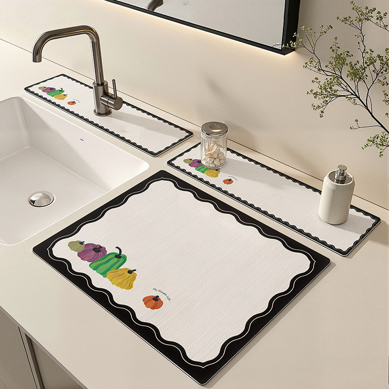Premium Nappa Leather Quick-Dry Dish Drying Mat