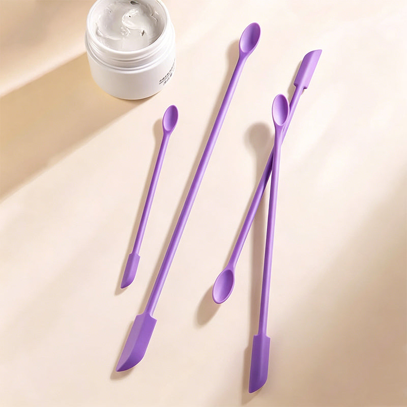 Dual-Ended Silicone Bottle & Jar Scraper for Skincare & Kitchen Use