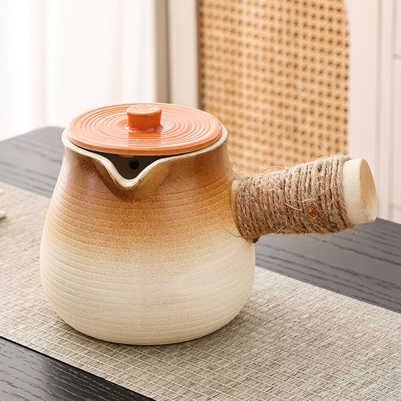 Ceramic Roasted Milk Tea Kettle | Heat-Resistant Tea Pot for Brewing