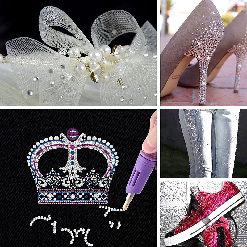Portable DIY Rhinestone Applicator with Interchangeable Tips