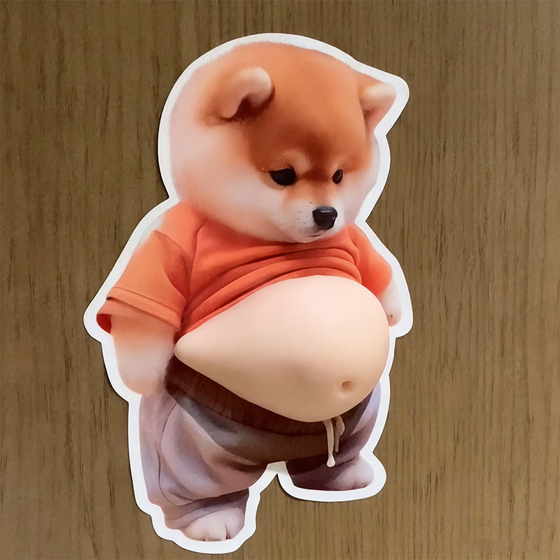3D Big Belly Puppy Silicone Anti-Collision Wall Sticker