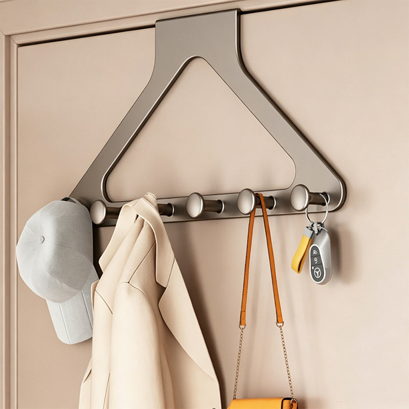 No-Drill Carbon Steel Over-the-Door Hook Rack