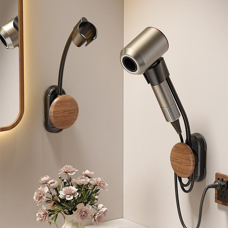 No-Drill Dual Suction Cup Hair Dryer Holder with Cord Organizer