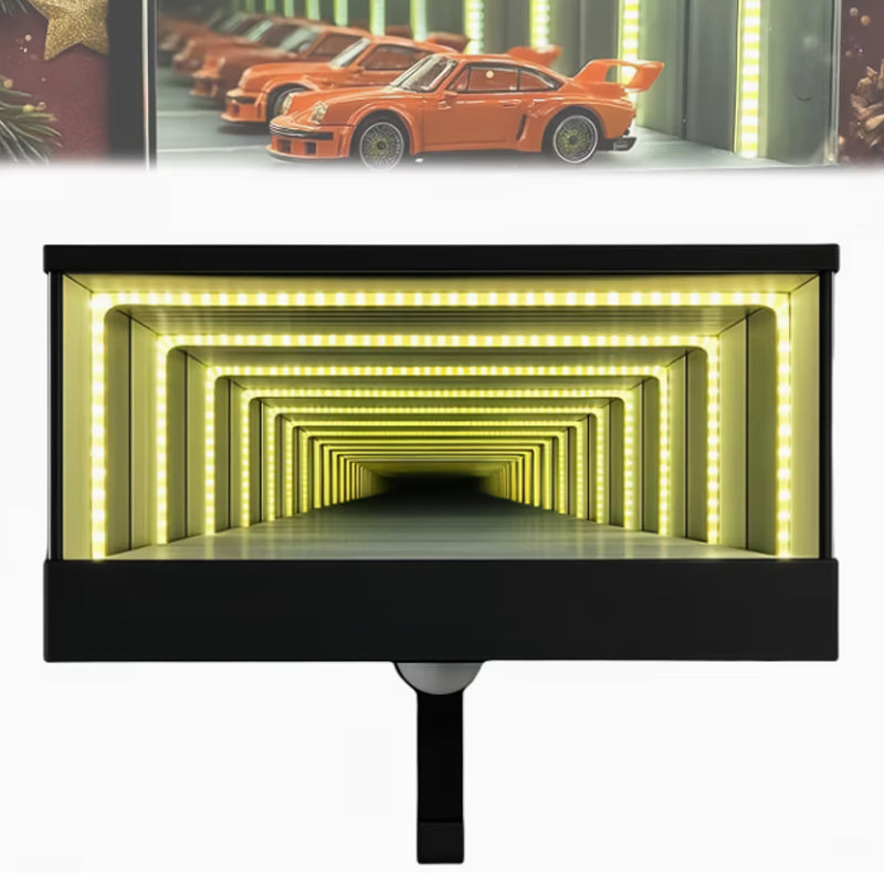 Wall-Mounted Mirror Key Hook – LED Infinity Light for Car Lovers