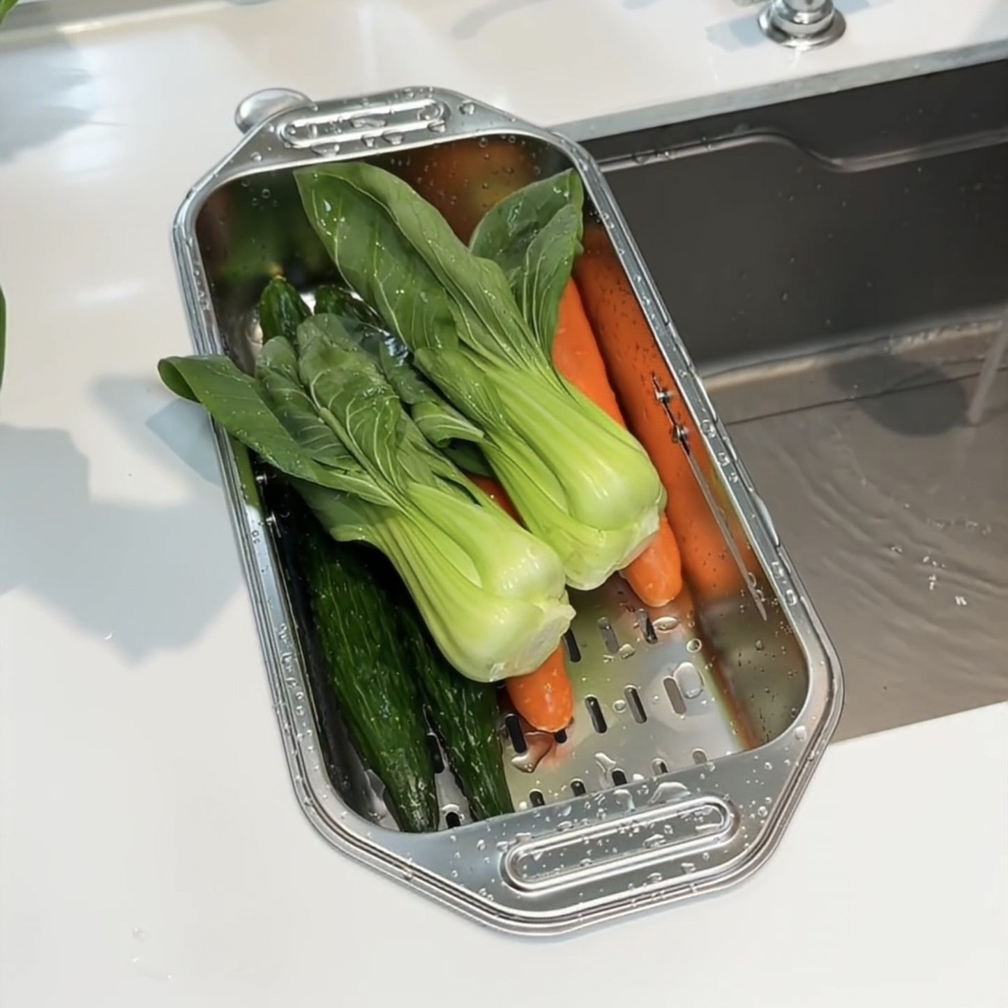 Expandable Stainless Steel Sink Colander Rack
