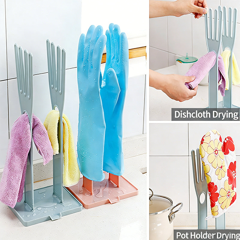 Multifunctional Detachable Glove Draining Rack with Suction Cup