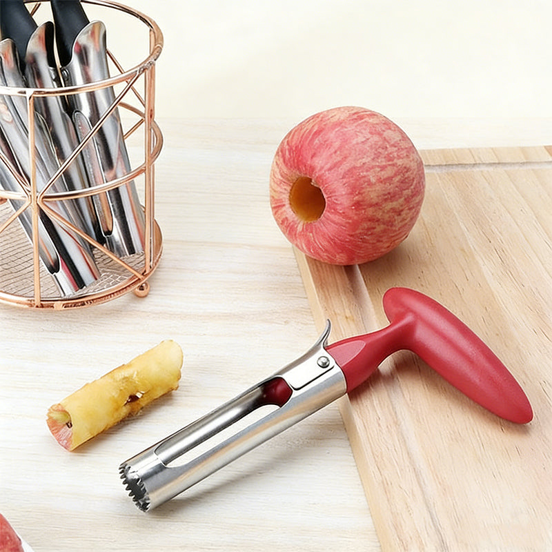 Stainless Steel Fruit Corer with Ergonomic Plastic Grip