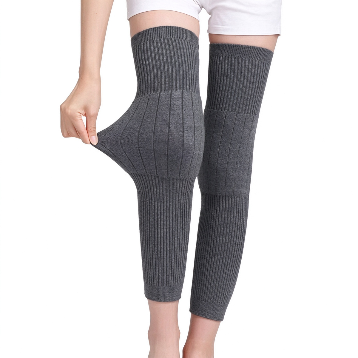 Extra-Long Wool Thermal Knee Warmers