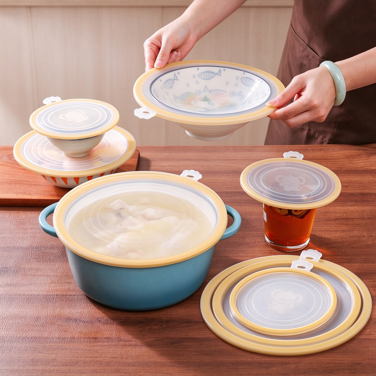 Press-to-Seal Food Storage Lid(3-Piece Set)