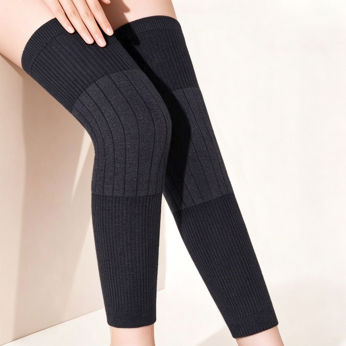 Extra-Long Wool Thermal Knee Warmers