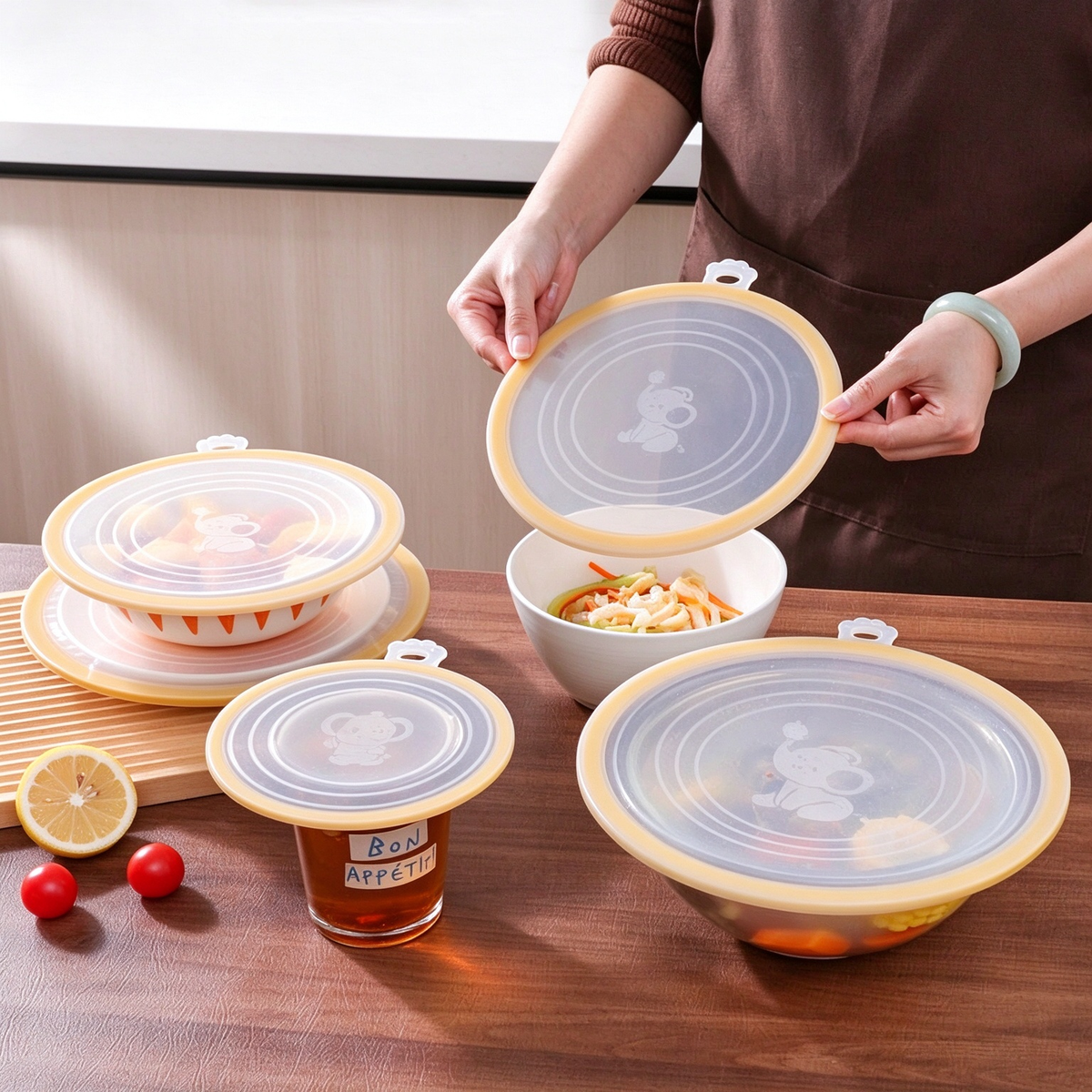 Press-to-Seal Food Storage Lid(3-Piece Set)