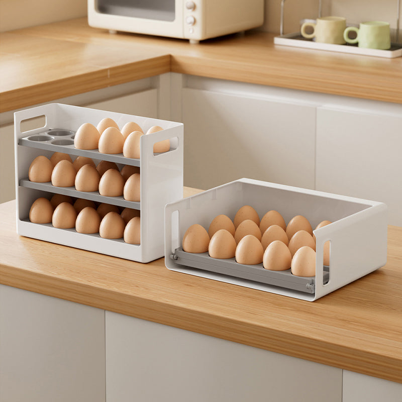 Multi-Layer Foldable Refrigerator Door Egg Organizer