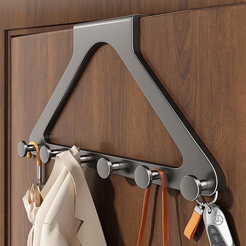 No-Drill Carbon Steel Over-the-Door Hook Rack