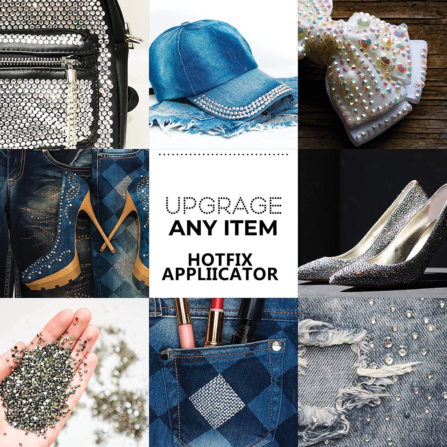 Portable DIY Rhinestone Applicator with Interchangeable Tips