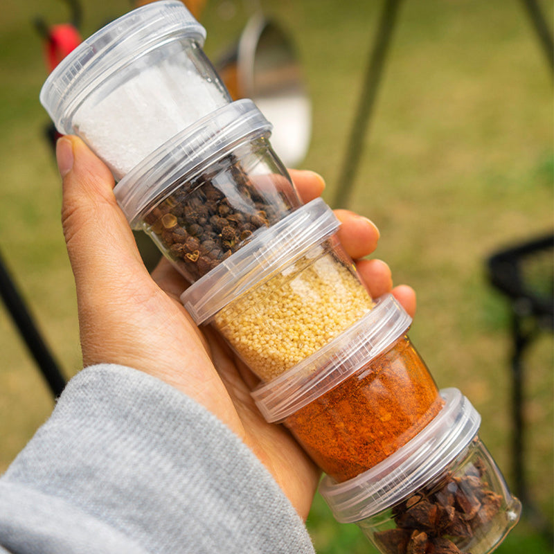Portable Camping Spice Bottle Set with Mesh Bag
