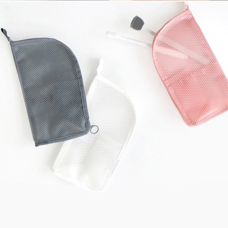 Portable Stand-Up Travel Makeup & Toiletry Bag – Breathable Mesh