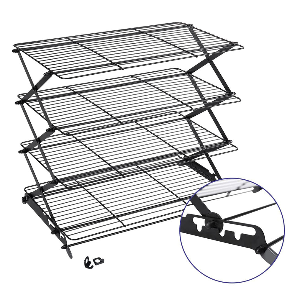 Multi-Layer Foldable Mesh Storage Rack with Adjustable Height