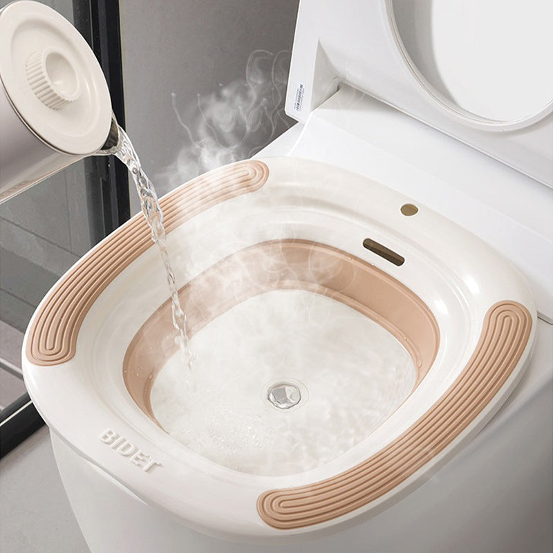Foldable Anti-Overflow Sitz Bath with Built-in Pop-Up Drain Plug