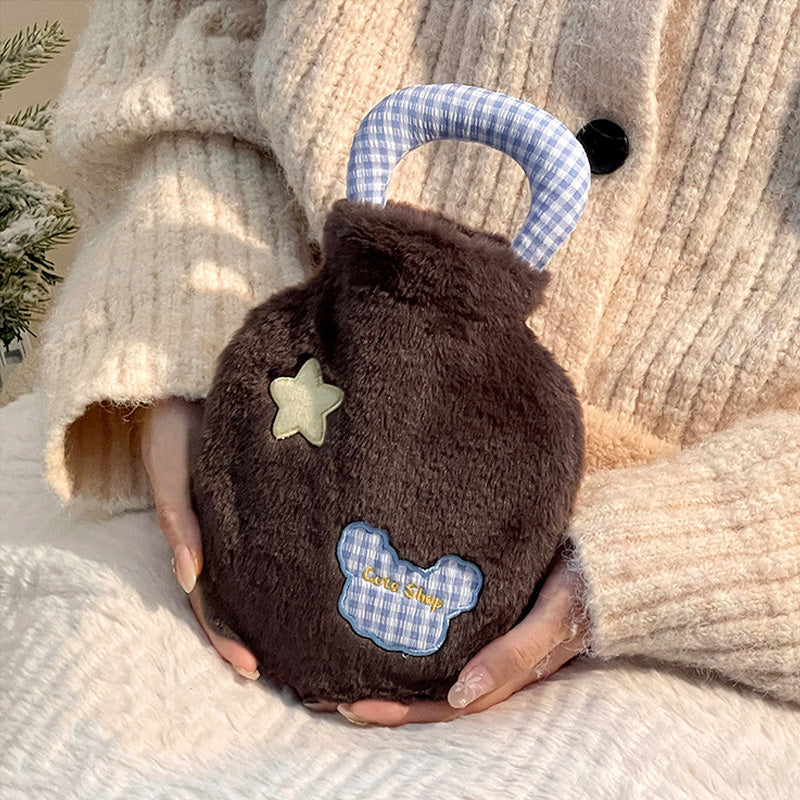 Cozy Plush Hot Water Bottle with Removable Cover