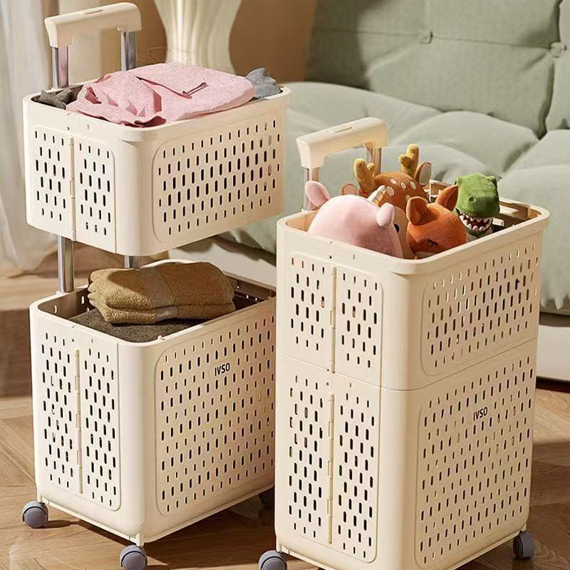 Expandable & Foldable Dual-Layer Laundry Hamper with Swivel Wheels