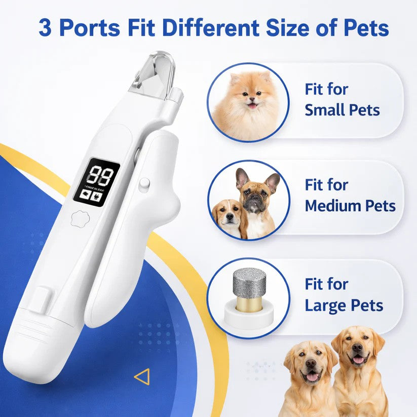 Professional Pet Nail Clipper Grinder with LED Light & Digital Display
