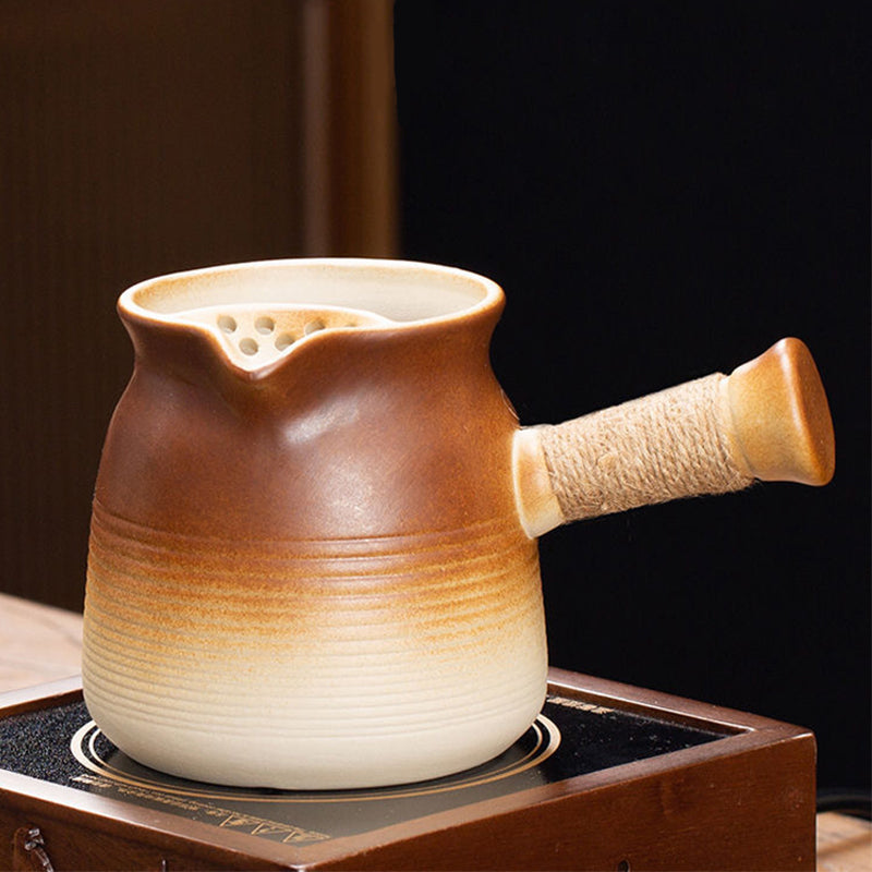 Ceramic Roasted Milk Tea Kettle | Heat-Resistant Tea Pot for Brewing